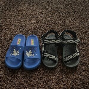 Kids Blue Slide Sandals